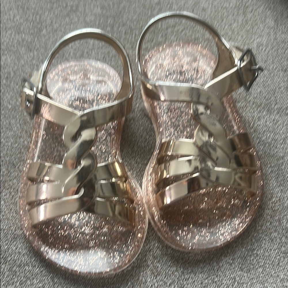 Kids Glitter Sandals - Silver and Pink